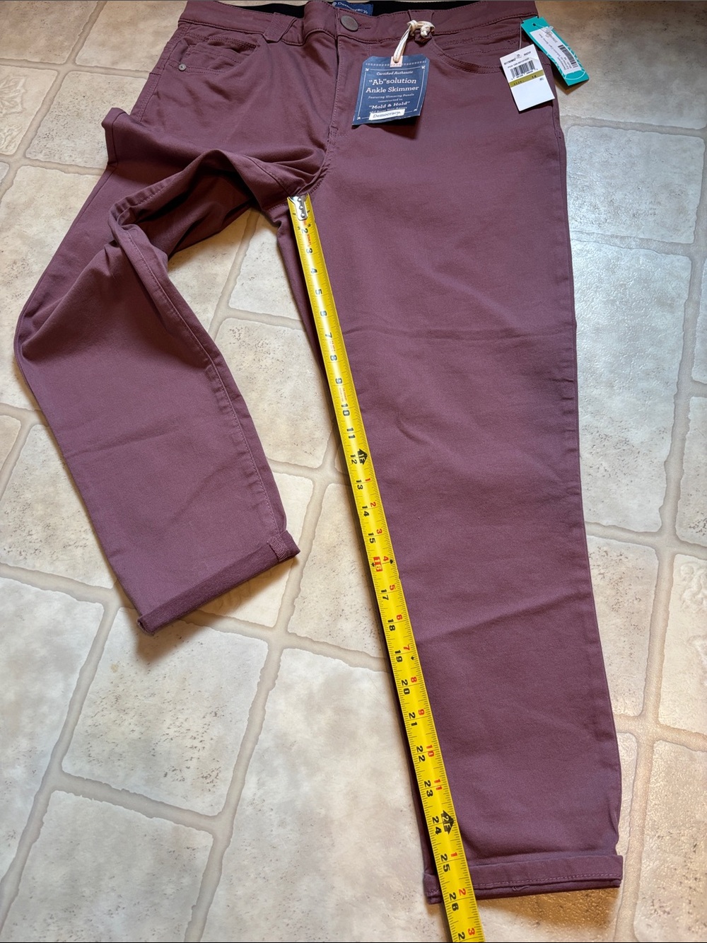NWT Democracy "Ab" Solution Karessa Capri Ankle Skimmer Jeans Blush Sz 14 - Picture 5 of 7